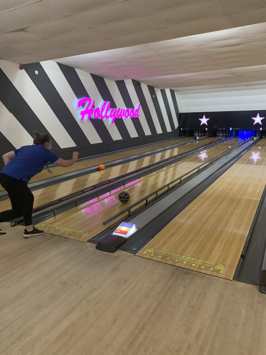 beccyslt's tweet photo. Yesterday @HannahF91014121 and I took our CYP bowling. Lots of opportunity for #AAC modelling (mostly ‘I think it’s…’ > ‘bad’ for our #SLT bowling skills!!) and supporting communication #participation. Very glad we get to do these fun things together! 🥰 https://t.co/aSxbkfk6Tm