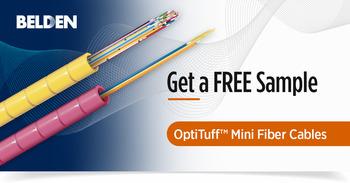 BeldenInc's tweet photo. Get a free sample of our #OptiTuff Mini Fiber Cable! It is one of the most versatile fiber cables on the market. Click here to receive a sample: https://t.co/phVnHQUr6J
*Only available in US, Canada and Mexico* https://t.co/kh8y2Gwfrn