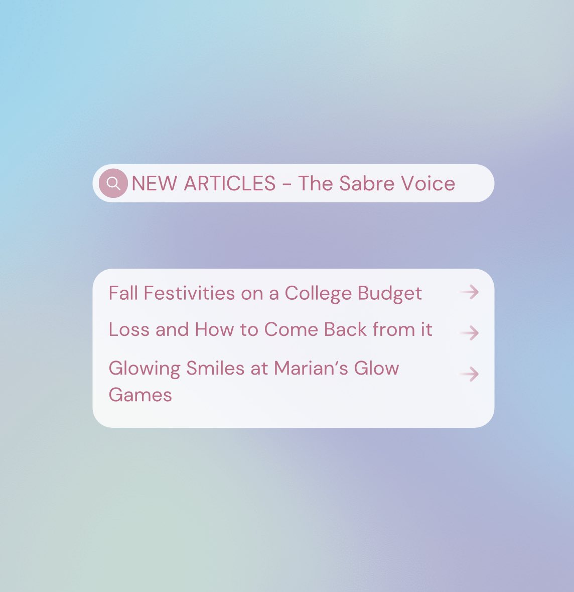 SabreVoice's tweet photo. New articles have been published for the Sabre Voice! Make sure to check them out at https://t.co/YEwRUR3uvE https://t.co/QDH6kGXOYs