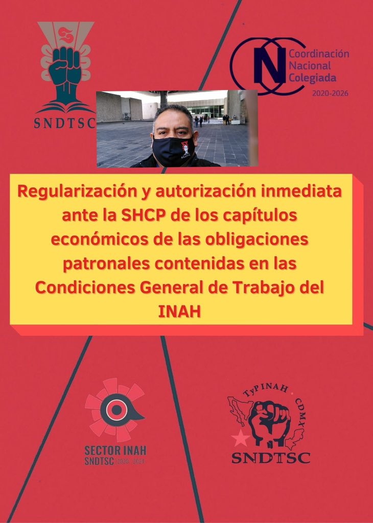 SSndtsc's tweet photo. #RespetoAlosDerechosAdquiridos
#RespetoAlasNegociaciones
#CumplimientoAlosAcuerdos
#TodosSomosSNDTSC
#TrabajadoresDeLaCulturaEnLucha
#SectorCentral+ #INAH+#INBAL=#SNDTSC
#IncrementoAPrestaciones
#CumplimientoAlasObligacionesPatronales
@cnc_sndtsc @SectorINAH https://t.co/ancJECwo8v