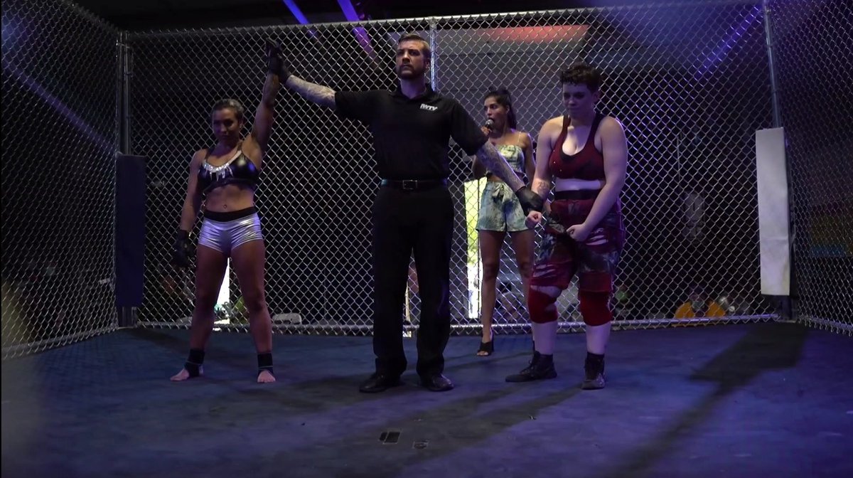 CombatFightUltd's tweet photo. #CFURise saw cage veteran @RealLadyFrost take on the debuting @MeganMasonCAP. The battle was fierce, but ultimately technique won out over raw power as Frost scored the submission win in Round Two.

Catch the replay over at @indiewrestling! 

📸: @JayLeeAC https://t.co/ROtmyq3lYD