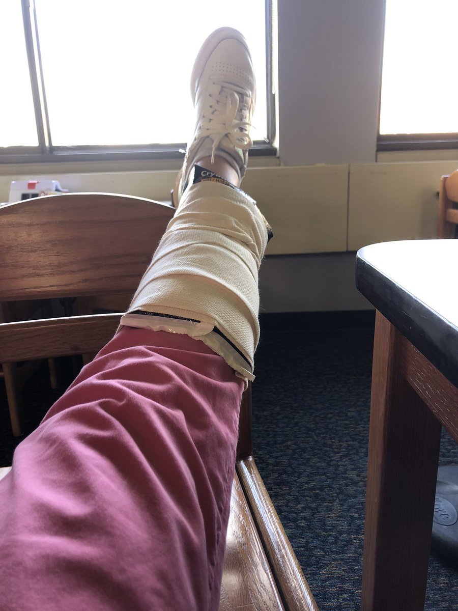 rorishapiro1's tweet photo. Any guess to what the outcome will be? Tripped up the wooden step fell on the metal lip of the rusty Bilco doors. Went to work. Now at urgent care for X-rays. #tripandfall https://t.co/mBabeuP3Af