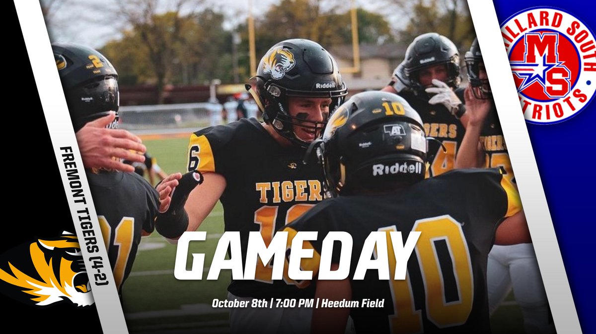 It’s Tiger Football GAMEDAY! Your Fremont Tigers get a home matchup against the #1 team in Nebraska, Millard South! Kickoff is at 7:00 PM, be there to cheer on your Tigers in this big game!