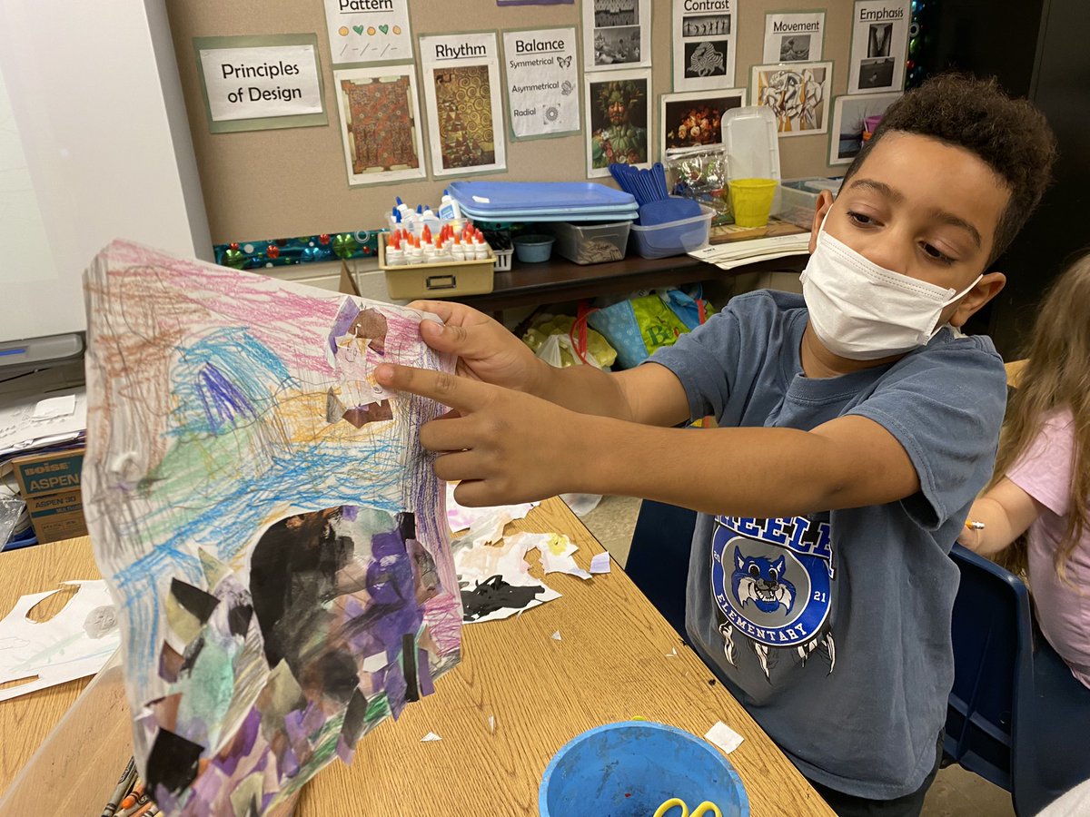 Learning to illustrate like <a href="/ericcarle/">eric carle</a> Wheeler artists are so creative! <a href="/WheelerElemArt/">Jennifer Gabbert</a> #WheelerRocks