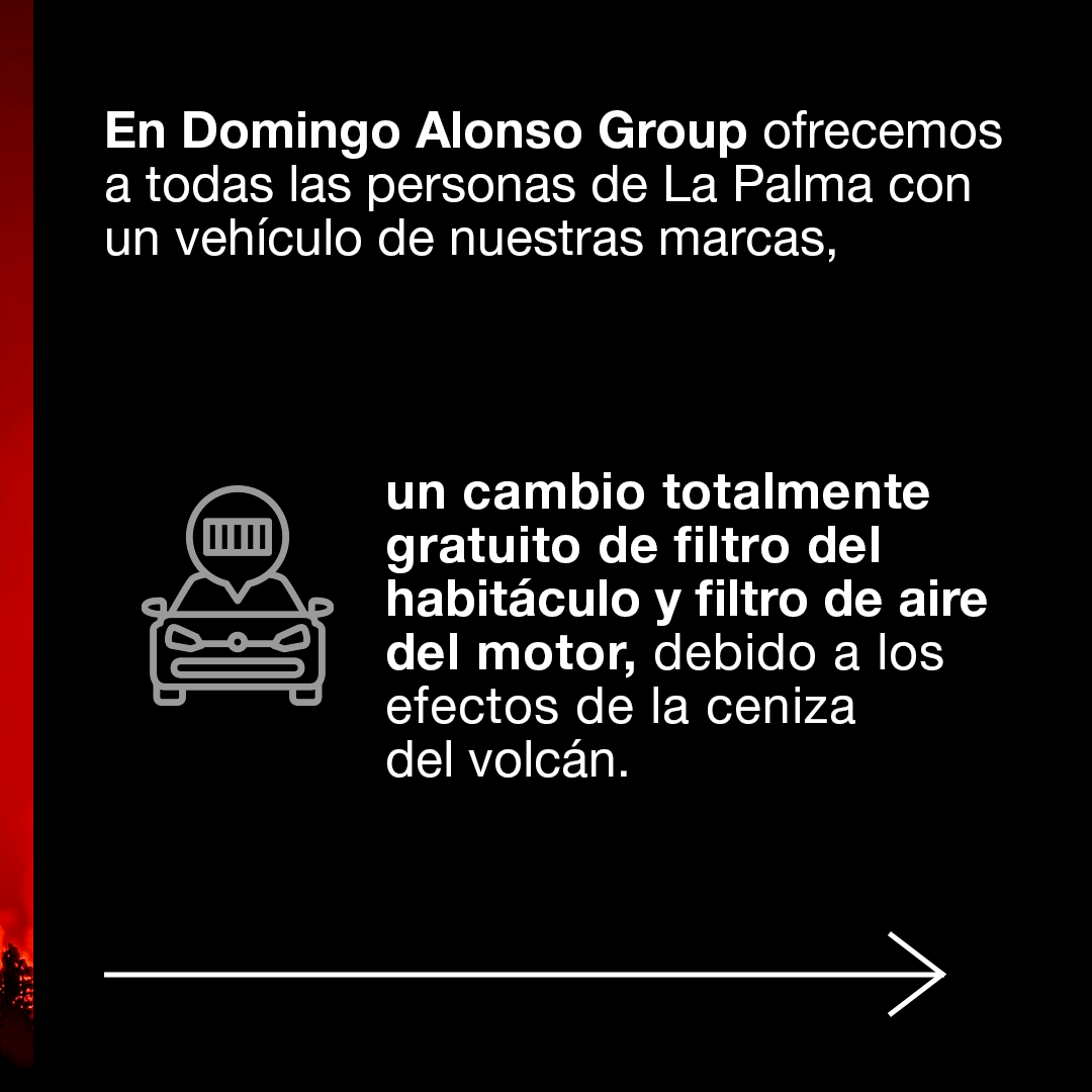 DomingoAlonsoG's tweet photo. Desde Domingo Alonso Group ofrecemos un cambio totalmente gratuito de filtro del habitáculo y filtro de aire del motor a todos nuestros clientes palmeros. 🚘 https://t.co/SPJrrOsFvt