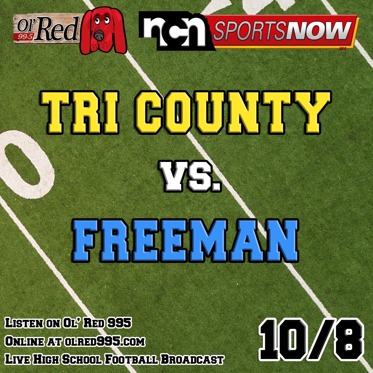 KUTT995's tweet image. Our Friday Night Lights Game Of The Week features Tri County taking on Freeman. Catch the game on Ol' Red at 6:40 or online at player.listenlive.co/53171
#nebpreps @Freeman_Falcons @FreemanFootball @TrojansTC @tricountyfball