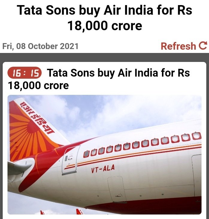 goutamkchouhan1's tweet photo. Air India has a total debt of Rs.61,000 crore. Tatas will take over Rs.18,000 crore. Remaining debt of Rs.46,000 crore to continue in govt’s books. Tax payer will keep paying that interest.
@HansrajMeena @SunilKu92687431 @TribalArmy 
@vinod_tatiwal @sachinvats142 @suryapsingh_IAS https://t.co/hF4h2o9SHj