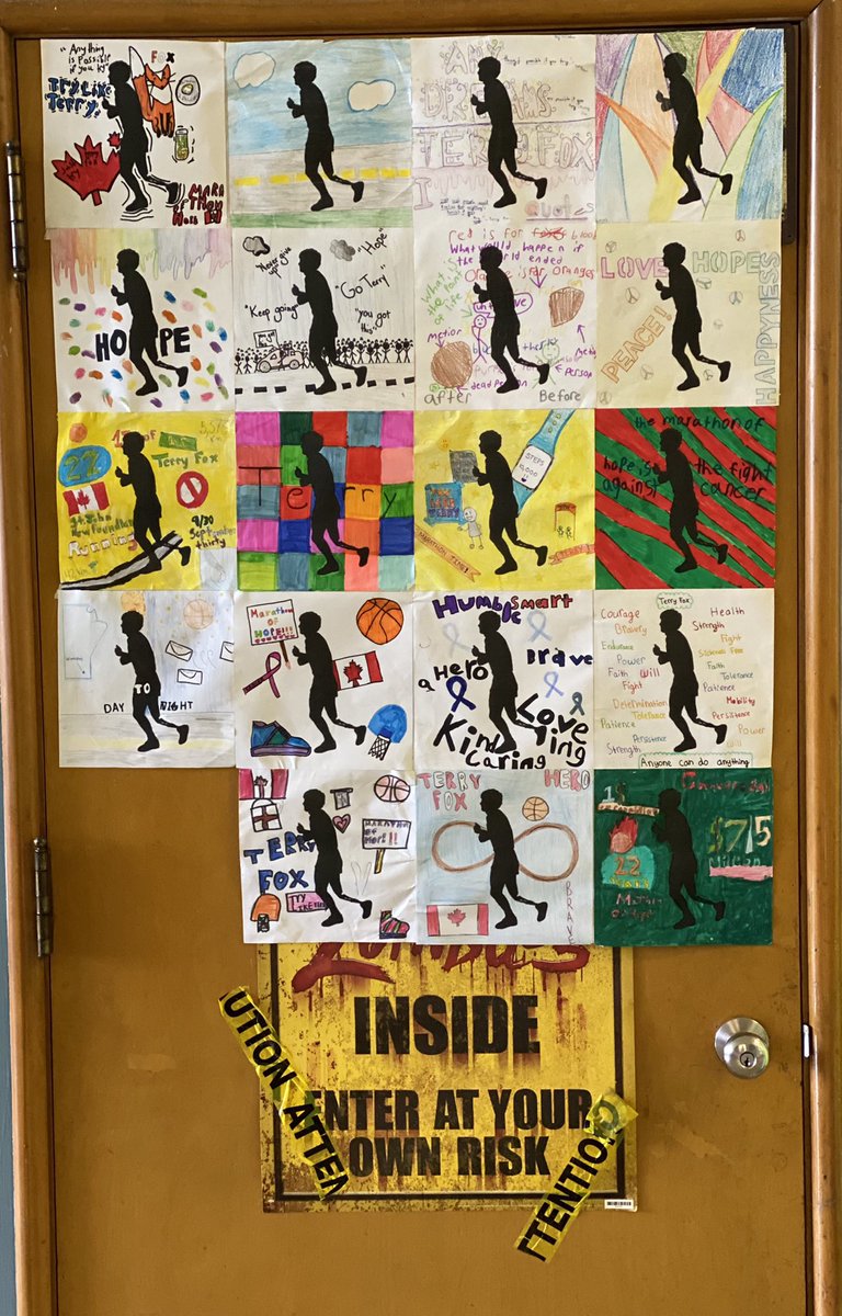 MrsJPearl's tweet photo. @TDSB_ArmourHts some of the decorated classroom doors for Terry Fox https://t.co/VXIs5vynrD