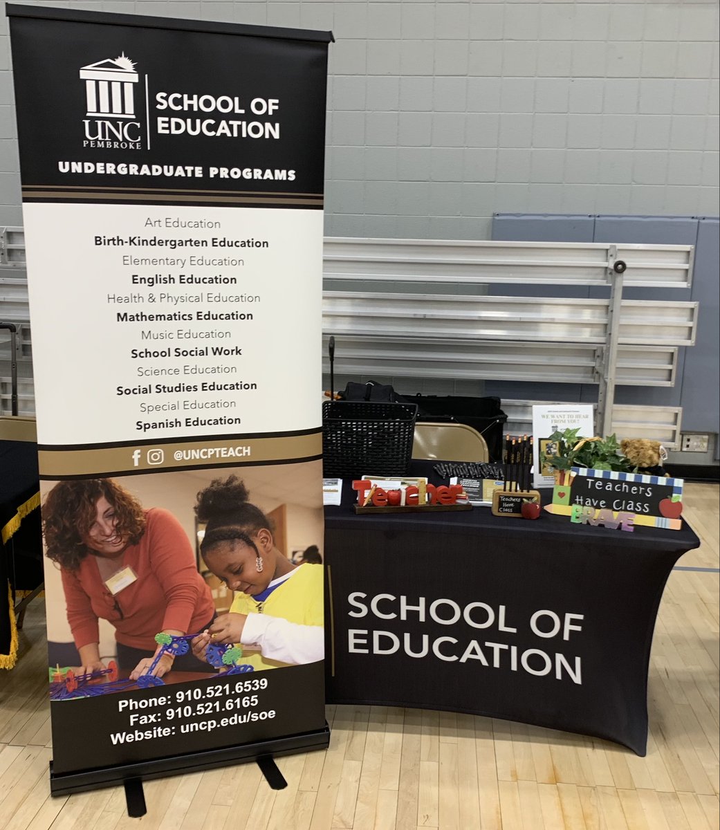 UNCPTeach's tweet photo. The #BraveEducators Express is delighted to spend the day in Durham at the NC Infinite Scholars Recruitment Fair. We are excited to meet future #BraveNation students and have met some SOE alumni. You can truly get there from here!! https://t.co/T0DanTAUXn