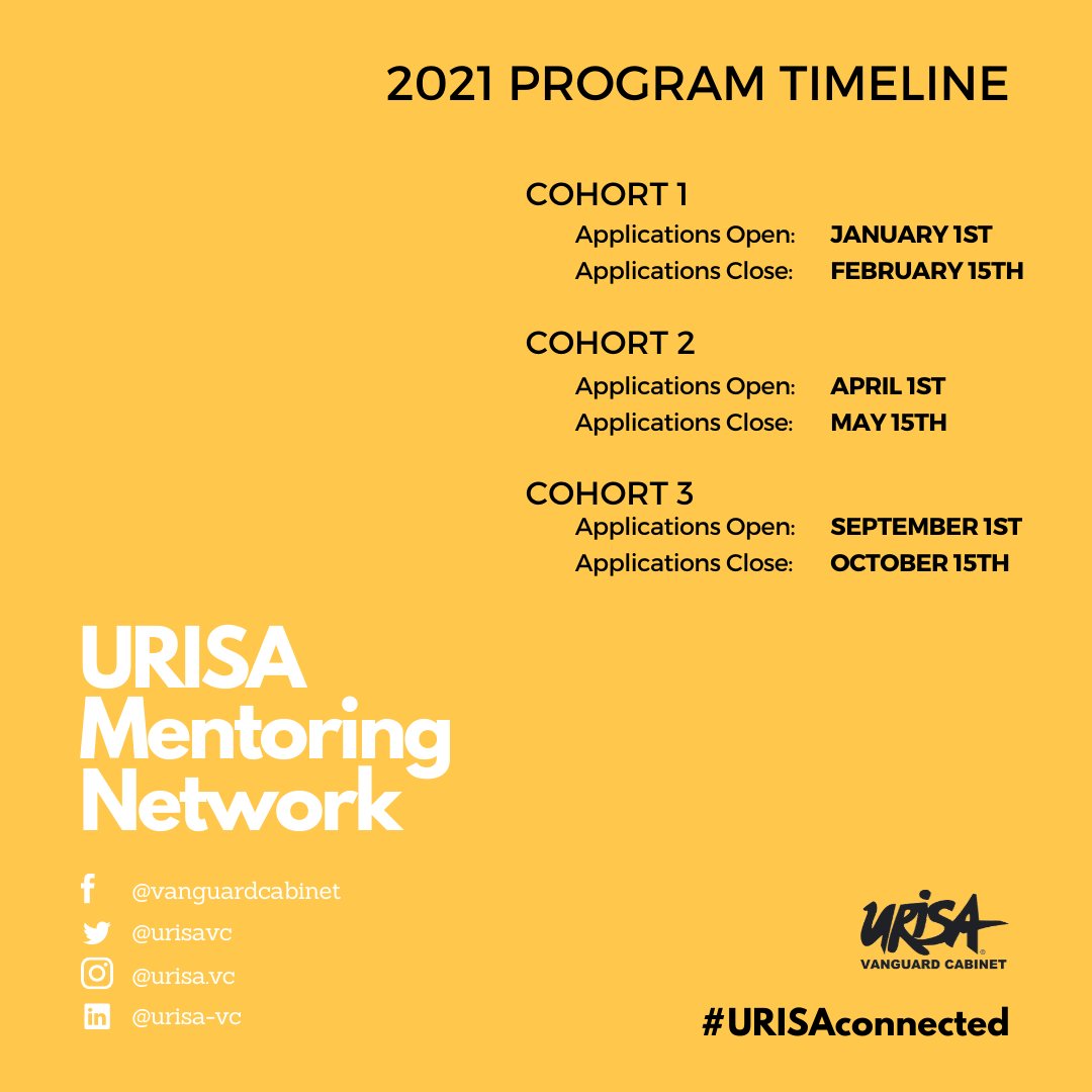 URISAVC's tweet photo. Don't forget to apply for cohort 3 of our mentoring network! We are looking for people who'd like to be mentored and people who'd like to mentor (mentees and mentors!) Applications close next week (October 15th), so get your application in. https://t.co/w529s6quP3 https://t.co/5LbdoIvtVA