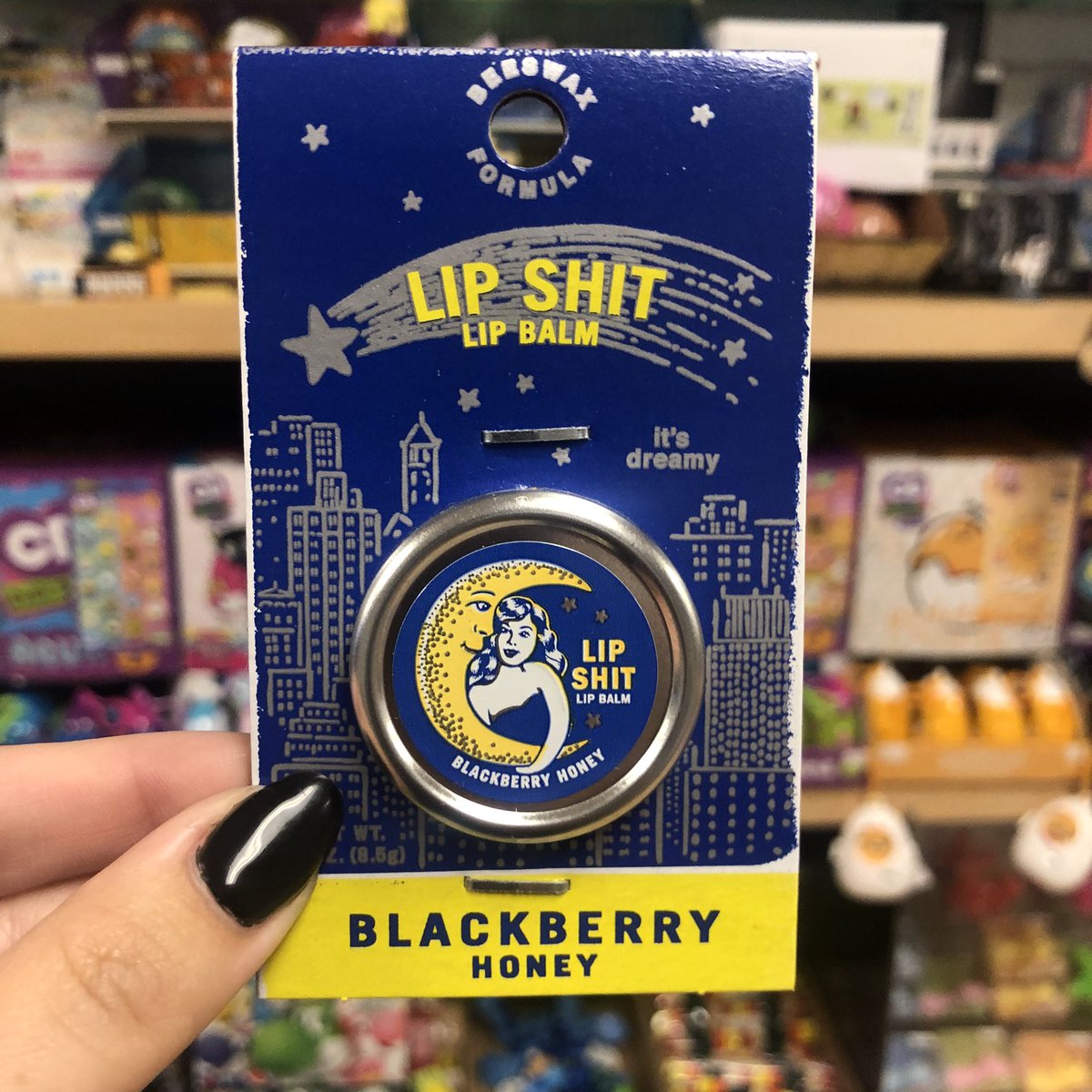 ubercoolstuff's tweet photo. Blue Q Lip Shit lip balm made from beeswax in delicious flavors. Packaged in an adorable tin with embossed graphics. #shop519 #getdtl #blueq #lipshit #lipgloss #lipblush #giftidea #shoplocal #shopsmall #londonontario https://t.co/tfHbQAE81T