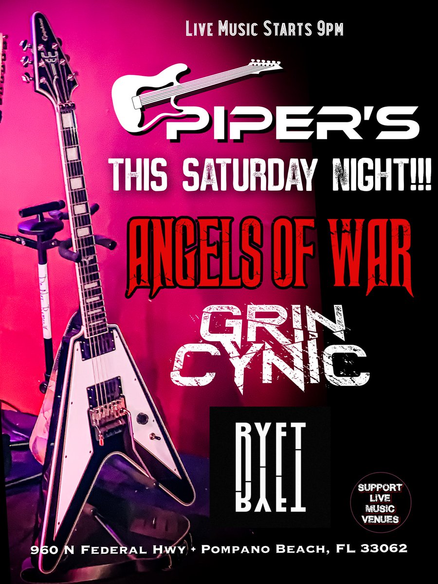 angelsofwarband's tweet photo. Last minute addition to our schedule!!! See ya tomorrow!!! #supportlivemusic #southfloridabands #browardcounty #pompanobeach #hardrock #HeavyMetal #southfloridamusicscene https://t.co/Uw0L2tUwFm