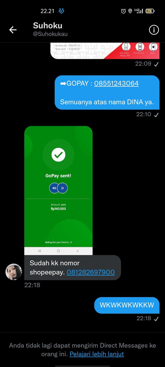 dienabebeh's tweet image. Guyss, aku hampir kena tipu wkwk. Dia mau CV tapi gamau pake QRIS. Kocakdah. Pas ketauan mau nipu langsung ngilang. Bantu RT guysss #zonauang