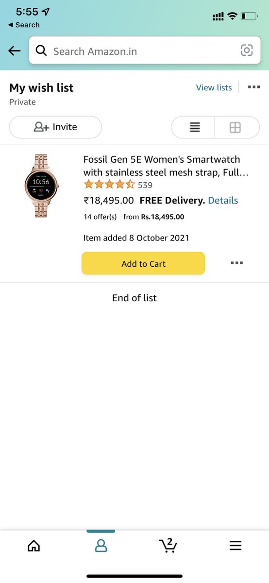 SahaSenatri's tweet photo. My Wishlist: Fossil Gen 5E Women’s Watch

Hope i will get it all soon @cards_uni  services for my city Siliguri-734006

 #WishlistKoAddToCartKaro https://t.co/5kOqMbs5eH