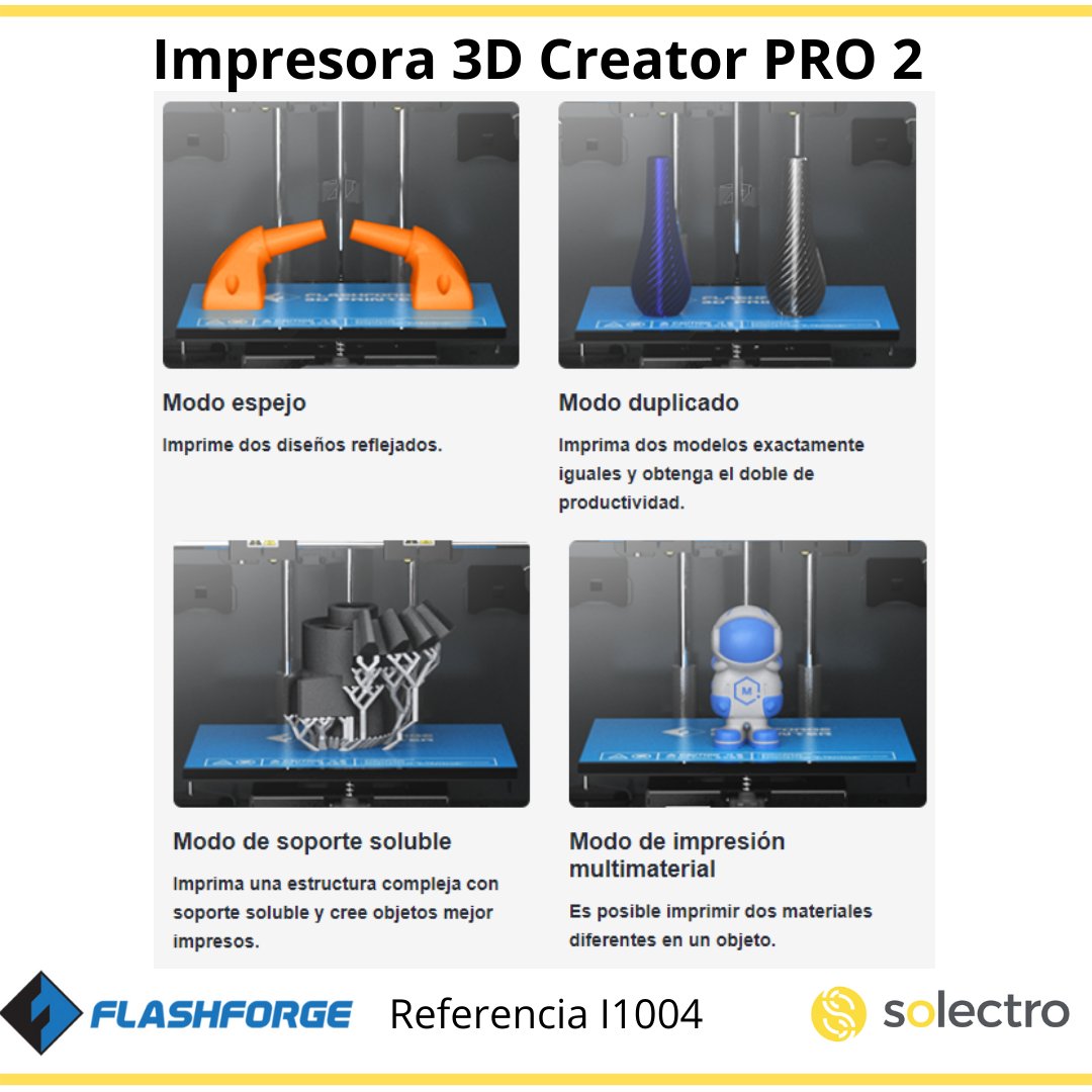 solectroshop's tweet image. Creator PRO 2 es la mejor opción para una mayor calidad junto a un funcionamiento más sencillo.

➡️ Out of the box
➡️ 2 carretes
➡️ Diseño anti-raspado
➡️ Amplia compatibilidad de filamentos

solectroshop.com/es/impresoras-…
#Flashforge #Ceatorpro #creatorpro2 #impresora3d #3dprinter #PLA