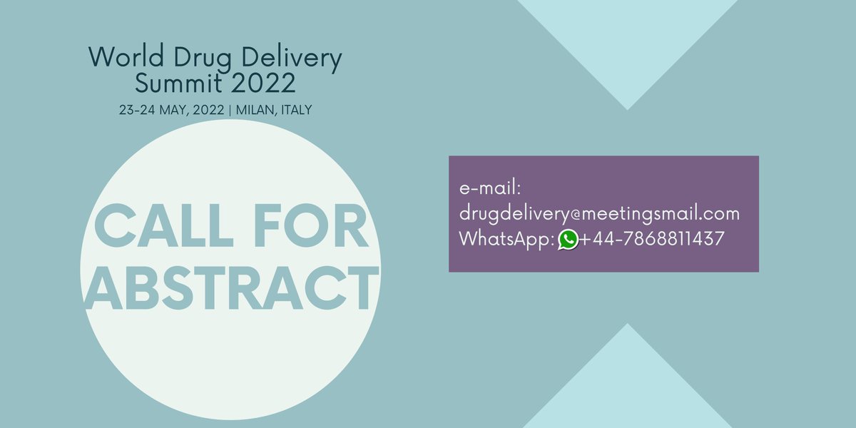 Josephi50510631's tweet photo. Submit your Abstract and enlighten the world with your expertise.
visit: https://t.co/TV3n4wZ8lx
#drugdelivery #drugsummit #drugdevelopement #drugdesign #conference #internationalconference https://t.co/Q0eP3hXqIq
