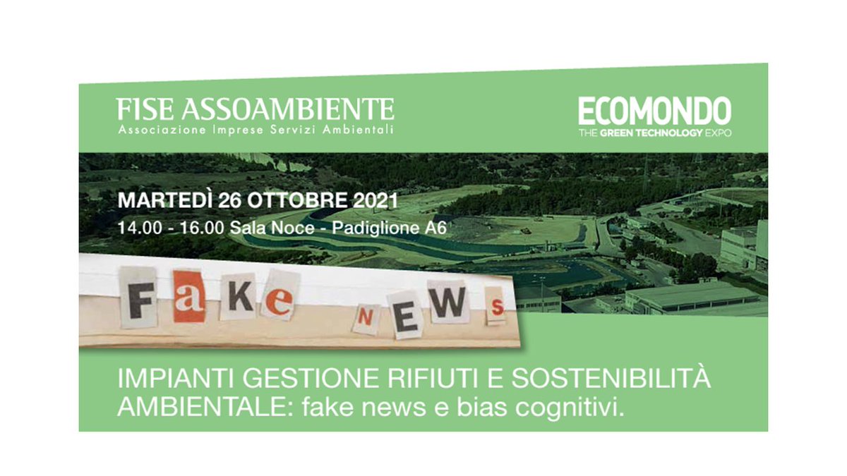 #Impianti, #FakeNews e #Comunicazione
Ne parleremo a <a href="/Ecomondo/">Ecomondo</a> con <a href="/LaboratorioSPL/">Laboratorio SPL REF</a>, <a href="/tommasimoni/">Monica Tommasi</a> <a href="/amicidellaterra/">Amici della Terra</a>, <a href="/UTILITALIA/">Utilitalia</a>, <a href="/sergio_vazzoler/">Sergio Vazzoler</a> @amapola_smart, Stefanio Zaghis #AMA e <a href="/errecavallo/">Roberto Cavallo</a> <a href="/erica_ambiente/">ERICA</a>.

🗓️ 26 Ottobre | 14-16
📍 Sala Noce Pad A6
assoambiente.org/index.php/asso…