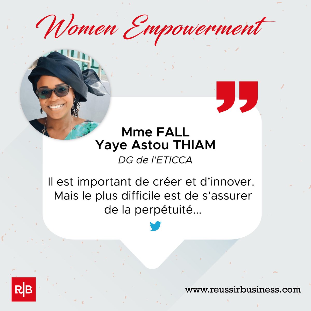 ReussirBuziness's tweet photo. Mme Yaye Astou comme l’appellent les étudiants de l’ETICCA, fait partie de cette nouvelle génération de femme leader qui a la lourde tâche de diriger l’Afrique vers le chemin de l’émergence.
Article disponible sur le 159e numéro !
#reussirmagazine #kebetu #reussirbusiness https://t.co/RDcKNjEmct