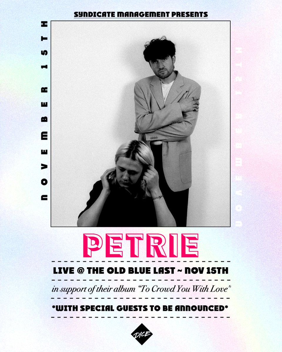 petriesound's tweet photo. LIVE IN LDN ❤️ NOV 15 ❤️ AT @theoldbluelast ❤️ TICKETS ON @dicefm ❤️ https://t.co/jrVFucNFm0 https://t.co/49Efftn1tl