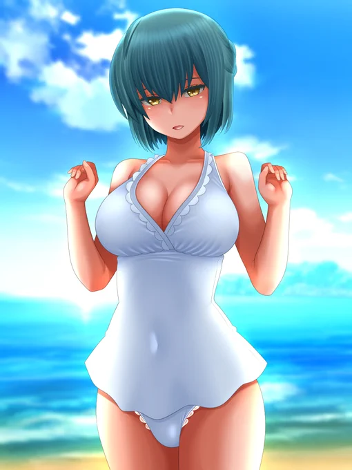 #秋だけどまだ全然暑いので水着絵再掲してもいい
10月なのになぁ 