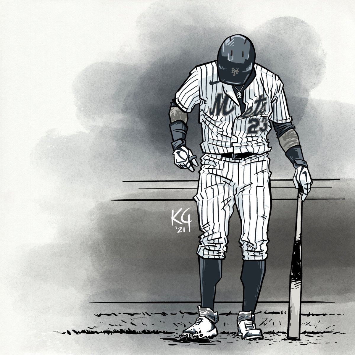 KGeeDesign's tweet photo. @inktober @Mets @CitiField #Metstober Day 2: #Suit 👔 @Mets @inktober https://t.co/VlONitzjFc
