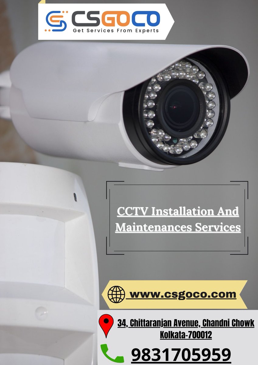 "CSGOCO CCTV" is well known in Kolkata for electronic security systems and has been serving for over 9 years now.
For More Details.
📲Call Us At- +91 9831705959
🌐Visit Our Website- csgoco.com
Feel Free To Contact Us!