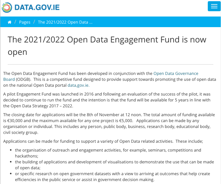 Bahareh360's tweet photo. Have a good idea on how to use, or promote the use of #OpenData in #Ireland?

✨The Open Data Engagement Fund @GovDataIE is now accepting applications.✨

In the past few years I've sat on the assessment committee of this fund &amp; cannot recommend it more.

https://t.co/wgEbc2pkI2 https://t.co/RfPN5s2Fji