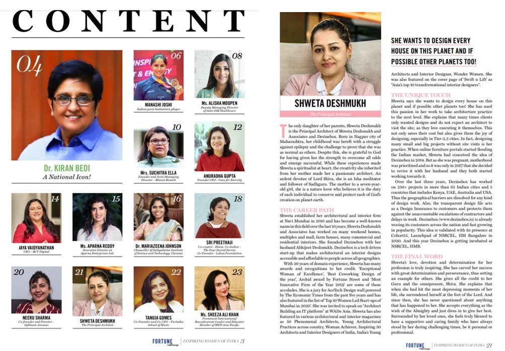 DezineBox's tweet photo. Our founder ShwetaDeshmukh is featured in @Fortune India magazine as "Inspiring Women of India" along with none other than Our very First Woman IPS officer Kiran Bediji &amp; other eminent women from diverse fields. 

https://t.co/WdBkyFJ2Md 

https://t.co/NpTbzBI5SU https://t.co/ToVTWmpzfP