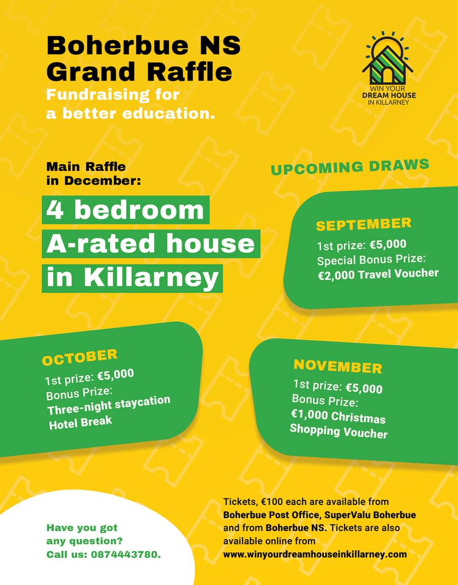 🎉 Win a FREE ticket worth €100 and be in with a chance of winning your dream home in Killarney 🎉 All you have to do is: 1. Follow this page 2. Retweet this tweet 👉🏻Winner of the free ticket will be announced here on the 22/10/21 🔞 Over 18's only winyourdreamhouseinkillarney.com