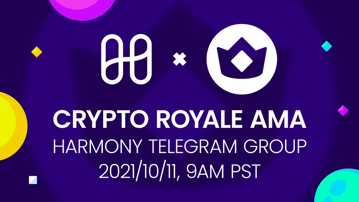CryptoRoyaleONE's tweet photo. Don't miss our AMA with Harmony on their Telegram next Monday at 9AM PST. A chance to get all your questions about the future of Crypto Royale answered!
https://t.co/2Bi3ueMoA6 https://t.co/85K9SKYCX1