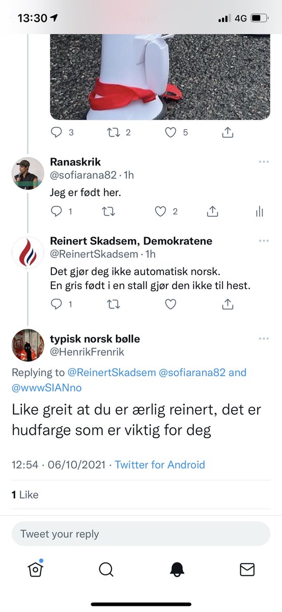 Hva tenker folk om dette? Er det greit? I mine øyne er det folkemordsretorikk  å kalle meg ubuden «pakistansk gjest». Det er et tankegods som er farlig. Ja, man kan le av at det blir skrevet på Twitter av en ubetydelig person, men likefullt alvorlig og definitivt høyreekstremt..