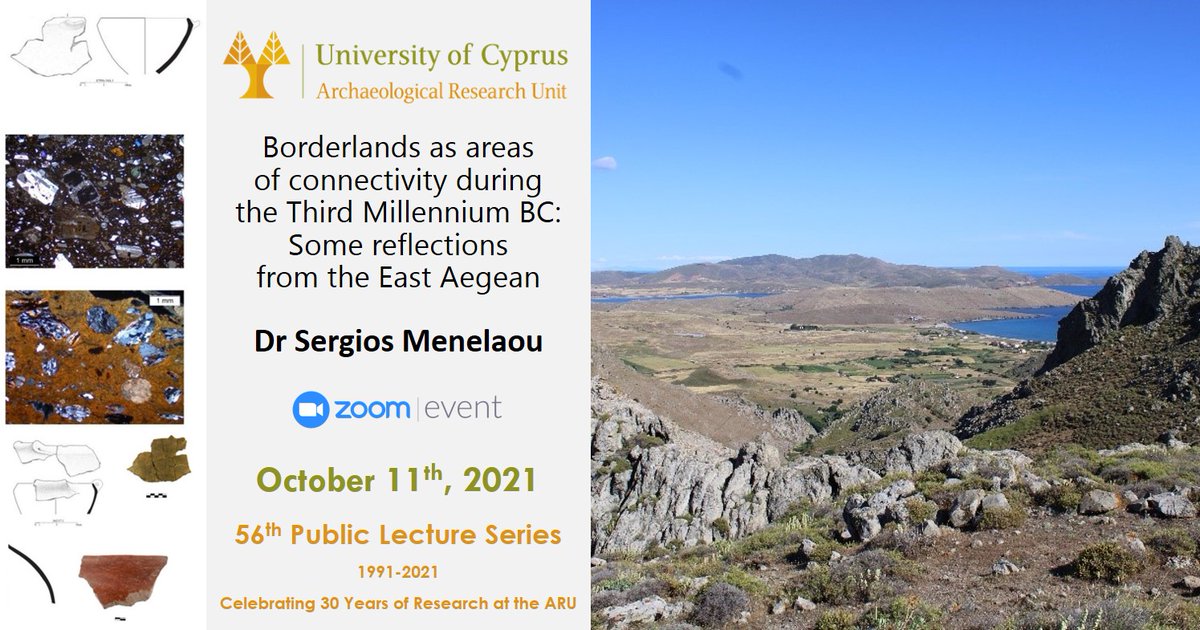 Always great to hear about what our research network is up to

<a href="/ShefArchMat/">Sheffield Archaeomaterials</a> alumnus Sergios Menelaou, now <a href="/UCYOfficial/">University of Cyprus</a>, is presenting his research online this Monday (11th)

Borderlands as areas of connectivity during the third millennium BC

facebook.com/events/2472928…