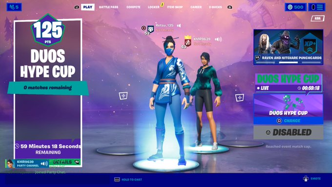 Retsu レツ 初デュオでハイプカップ 125ptsは初めてにしては満足かな Guren Shadowpaw さんありがとう Fortnite Hypecup フォートナイト デュオハイプカップ