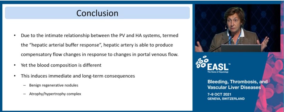 Valérie Vilgrain tackles the tricky topic of deportalisation &amp; its consequences:

1⃣Increased arterial flow
2⃣Begning Regenerative nodules
3⃣Atrophy/hypertrophy complex

Details in pictures🖼️
#EASLmono <a href="/EASLnews/">EASLnews</a> <a href="/VirginiaHdezGea/">Virginia</a> <a href="/rautou/">Steph</a>
@adegottardi