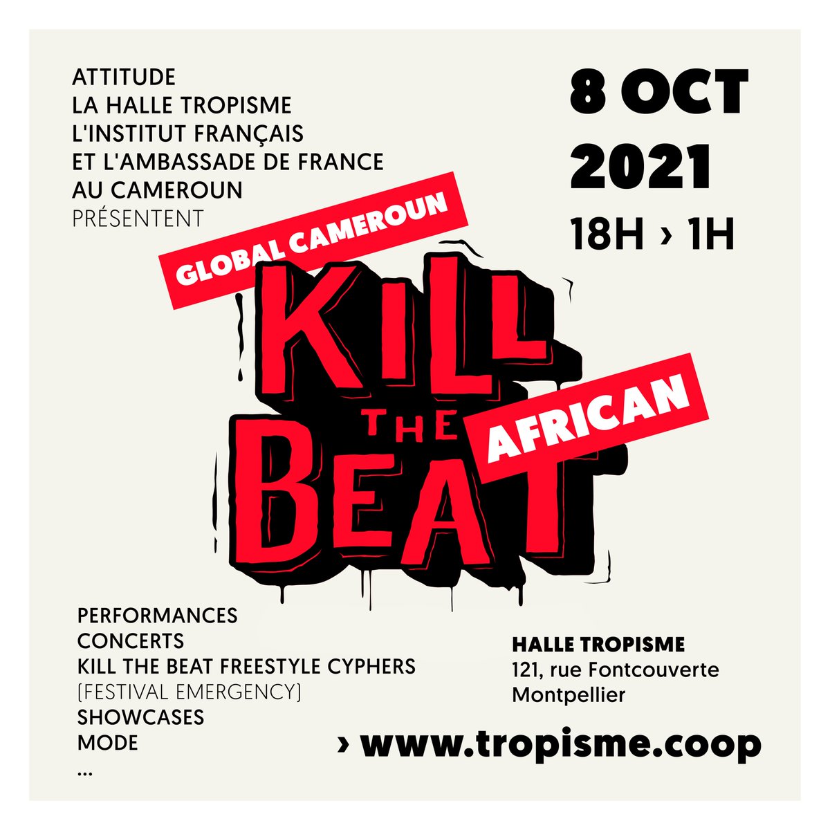 IFCameroun's tweet photo. #NouveauSommetAfriqueFrance

Les artistes camerounais à l'honneur ce soir à Montpellier 🤩🔥. Au programme ce soir #Mode  #Graffiti #Danse #Concerts #Dj
#GaelleEdou #AgatheDjokam @artistekeulion #Adango @LydolSlam @CysoulOfficiel @JoyceBabatunde #Sto #DjShy #BboyBoika #BboyPoxy https://t.co/Rfp2fvxwsa