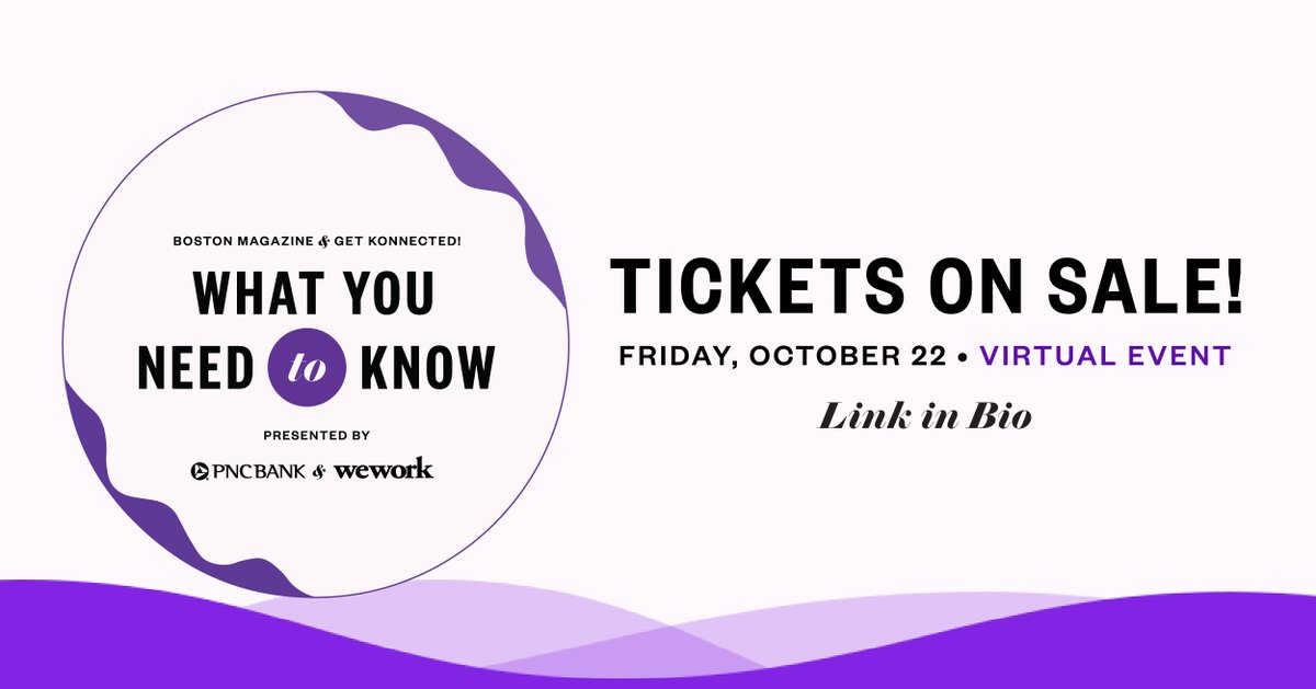 _GetKonnected's tweet photo. TWO WEEKS FROM TODAY! Boston magazine and Get Konnected!'s daylong virtual summit ‼️What You Need To Know ‼️ kicks off on Friday, October 22. Up your professional brand with a powerful mix of mentoring, networking and education!
Learn more here: https://t.co/yWy9dHdORh https://t.co/p17eyGsbzz