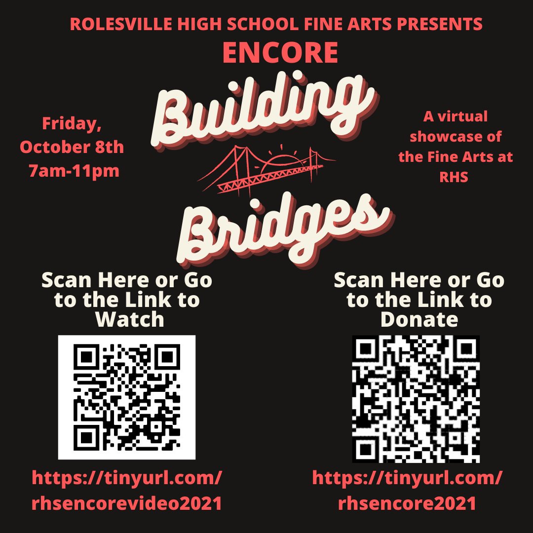 Watch Encore: Building Bridges today to see what the RHS ARTS have to offer! Donations appreciated