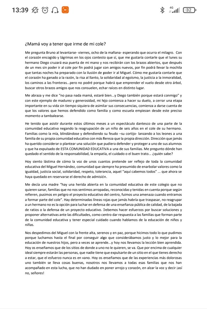 FamiliasGetafe's tweet photo. Esta familia acaba aceptando la única solución q tenían...en el camino, abandono administrativo, dejadez del centro y una lección dolorosa. https://t.co/KNSqkq3Ran
