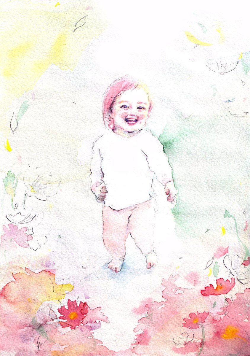 おいでー と手を広げると パァッと笑顔になってトコトコ歩いて腕の中に入って Yukkoのイラスト おいでー と手を広げると パァッと笑顔になってトコトコ歩いて腕の中に入って Yukkoのイラスト