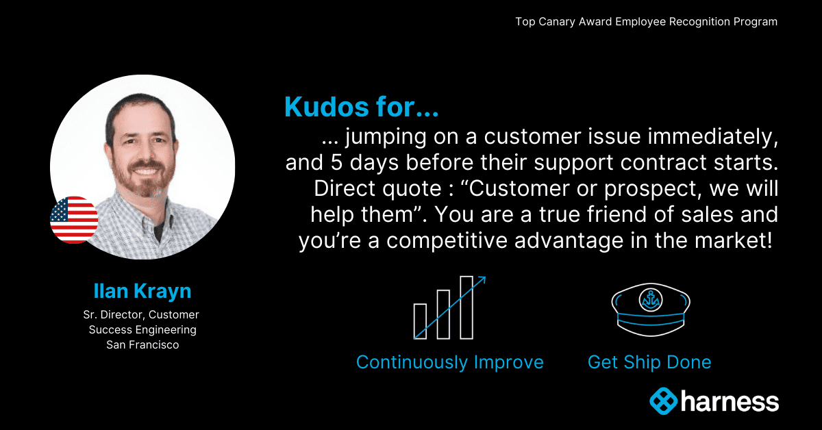 harnessio's tweet photo. Kudos to Illan Krayan for continuously embodying Harness' core value: to continuously improve &amp; get ship done. 👏 #GetShipDone

#ContinuouslyImprove #RememberTheHuman #HarnessValues #HarnessCulture https://t.co/52oMwJVxUh
