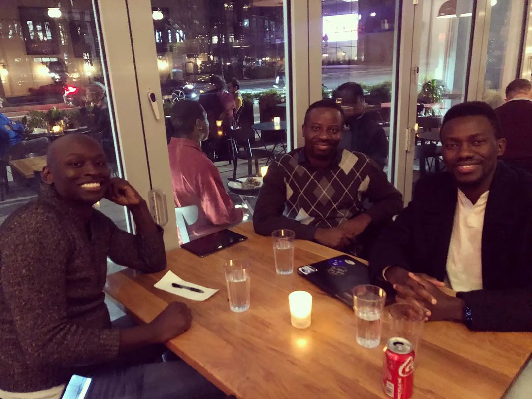 JMEsole's tweet photo. Three Africans somewhere in Cambridge, MA, discussing the future of technology in Africa and the power of the African diaspora to shape it. #TeamWork #BuildingWakanda #CoreTeam #NkoyiSeNkoy  @BuildWakanda243   @ujengolab  @OkapiMobile @kryskaka @TKikama @Covid19Drc https://t.co/r0MoPDlhw4