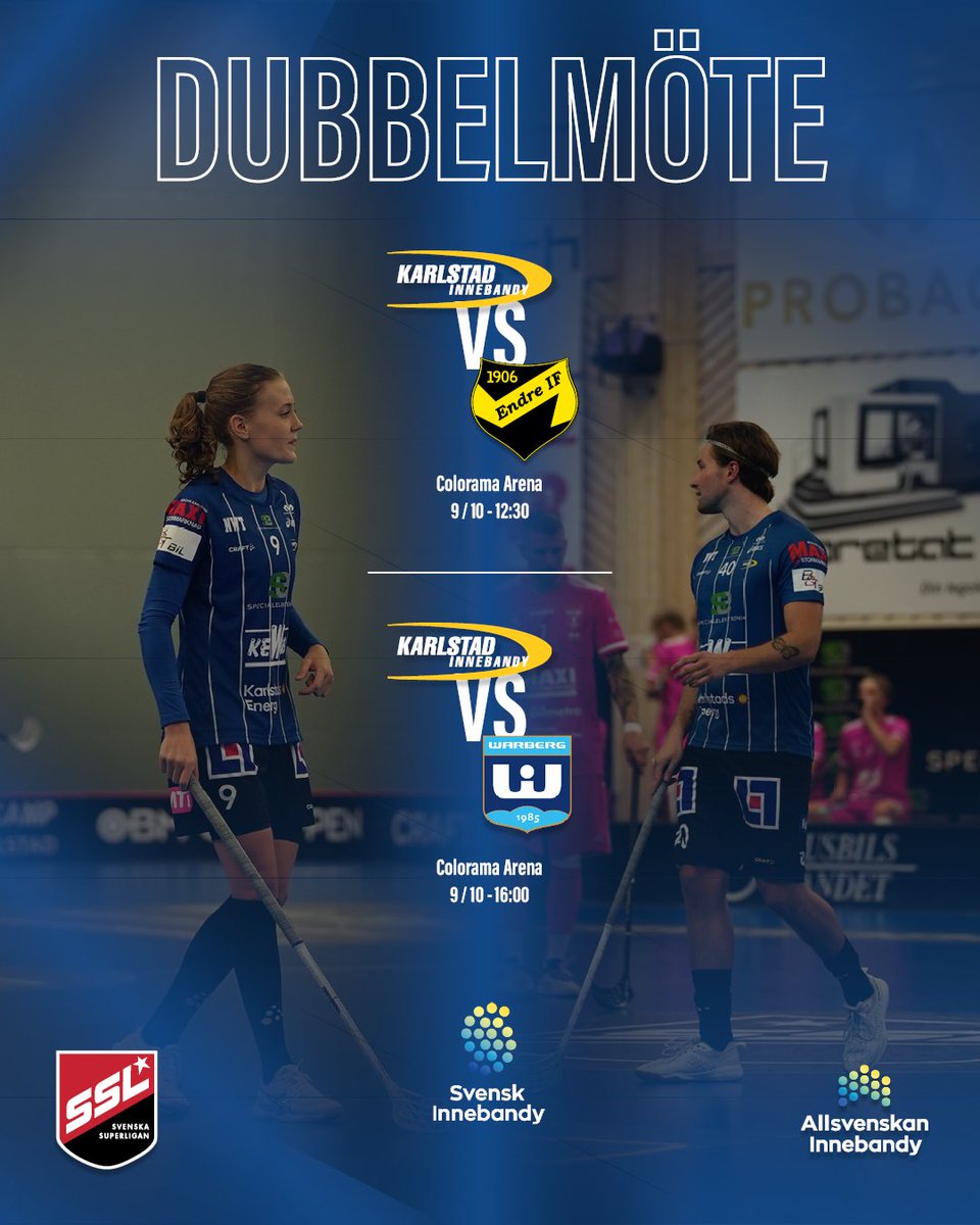 20 års jubileum firas med dubbla matcher. 
Damerna inleder firandet 12:30 mot <a href="/endreif/">Endre IF</a> 
Herrarna möter <a href="/warbergic/">Warberg IC</a> kl 16:00. 
En superlördag,biljetter köper ni på tickster.com eller i entrén till Colorama och kostar 20 kr.
Varmt välkomna till innebandy i världsklass.
💙