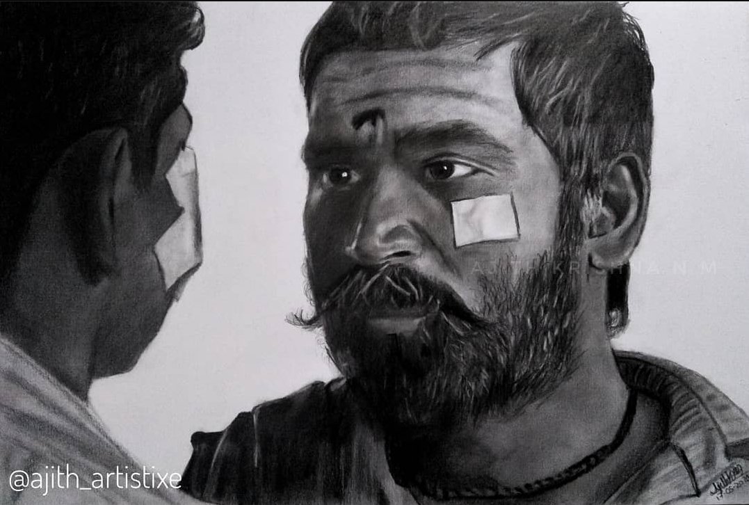 Graphite pencil drawing #FANART 
<a href="/dhanushkraja/">Dhanush</a> 😊