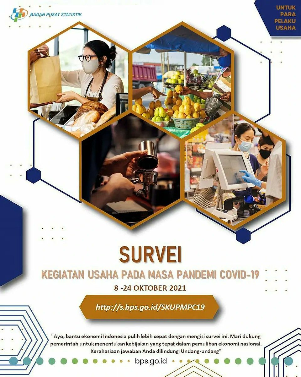 bpscilegon's tweet photo. Survei Kegiatan Usaha pada Masa Pandemi COVID-19

Untuk mendukung upaya pemulihan ekonomi nasional serta memberikan gambaran bagaimana kondisi dunia usaha pasca penerapan PPKM, BPS kembali menyelenggarakan "Survei Kegiatan Usaha pada Masa Pandemi COVID-19". https://t.co/7qq9EUVrRy