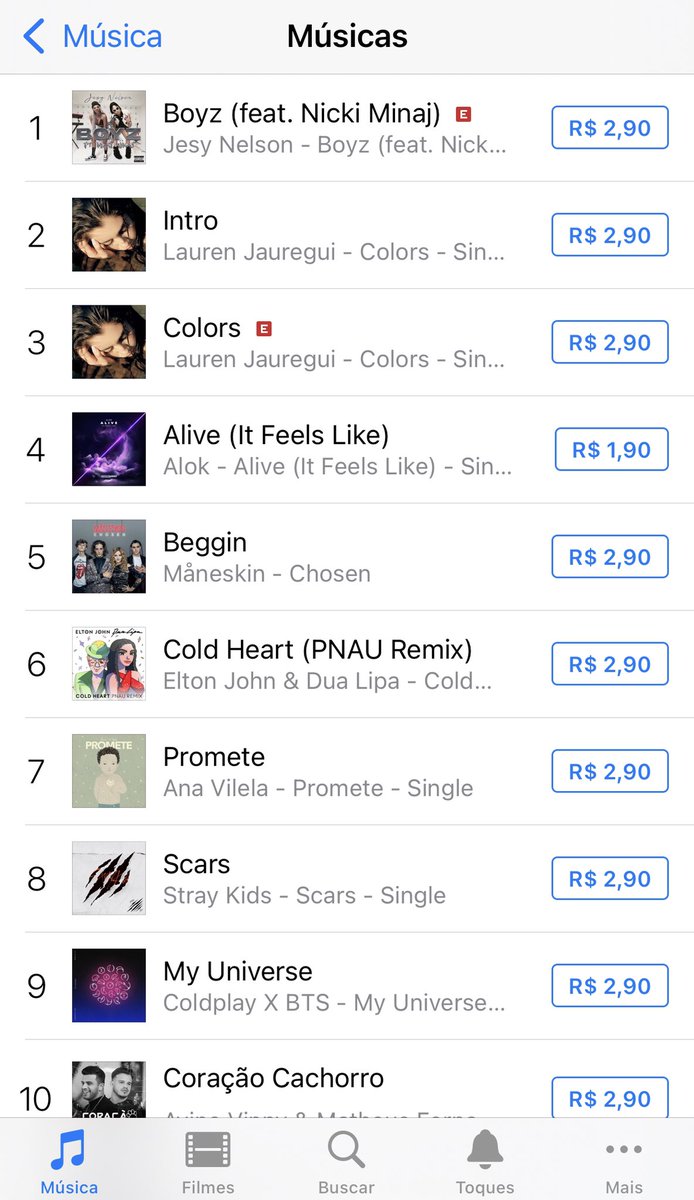 laurencombr2's tweet photo. INFO | Intro e Colors se encontram na 2° e 3° posições no ITunes Brasil 
#ColorsAvailableNow https://t.co/e3DF8y8wZF