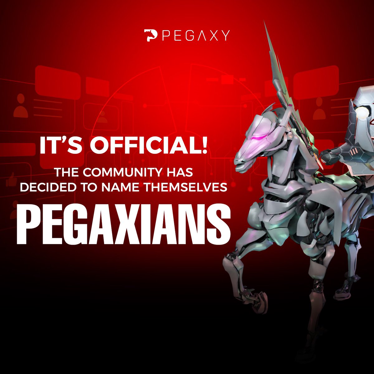PegaxyOfficial's tweet photo. Hey Pegaxians! 🐎

Our official community name has been decided! 🎉 This is the beginning of player controlled game developments. The next decision could be something even more significant! 😮 https://t.co/Yfvq0uOwt7