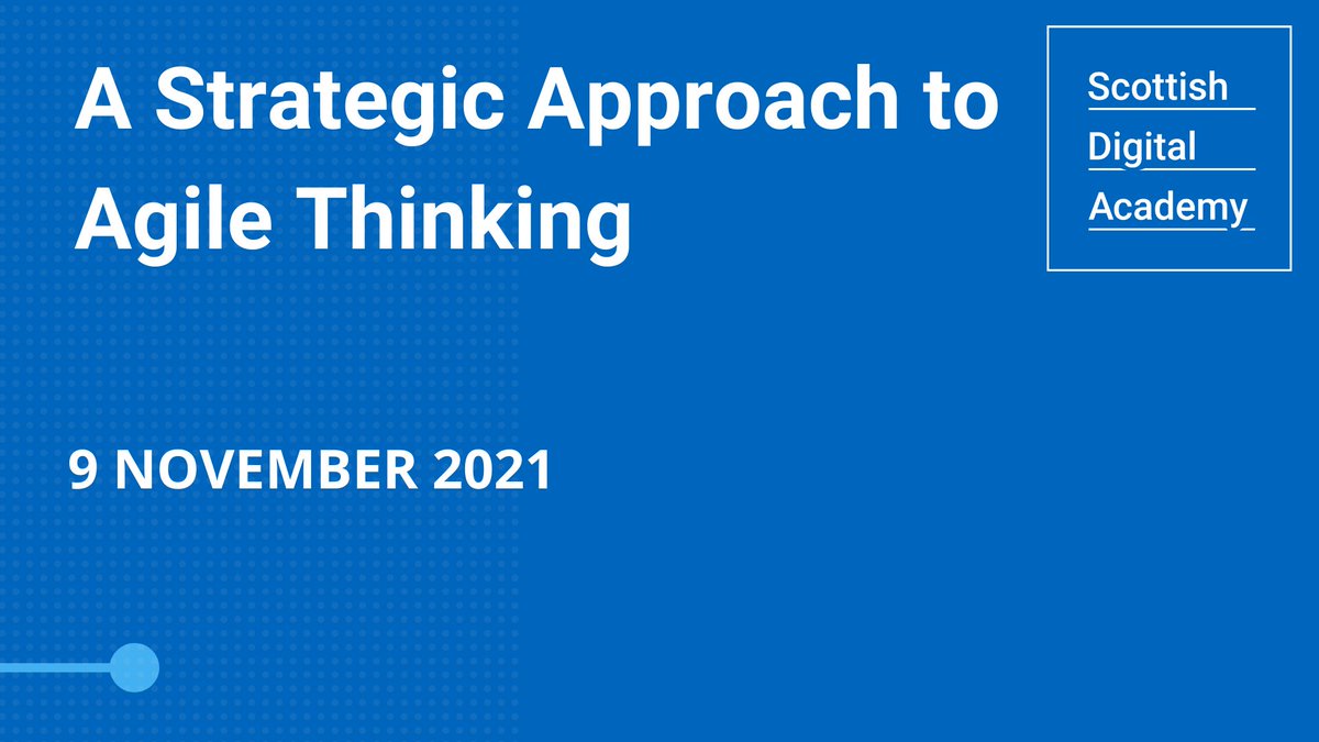 ScotGovSDA's tweet photo. Spread over 5 sessions and designed to help multiple teams achieve the goals of a project and foster agile thinking. 

Our Strategic Approach to Agile Thinking course is now live and spaces are open for registration. 

Register: https://t.co/zKsLwNfLEi

#ScotGovSDA #DigitalScot https://t.co/XA2gVAcwCA