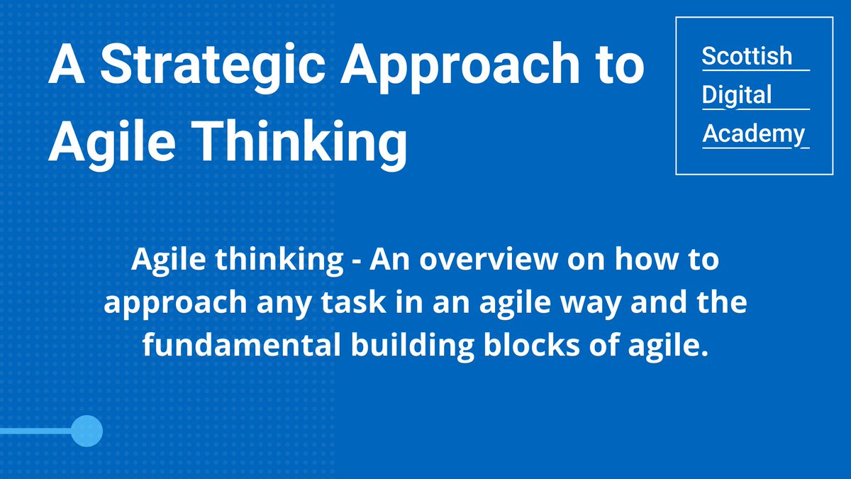 ScotGovSDA's tweet photo. Spread over 5 sessions and designed to help multiple teams achieve the goals of a project and foster agile thinking. 

Our Strategic Approach to Agile Thinking course is now live and spaces are open for registration. 

Register: https://t.co/zKsLwNfLEi

#ScotGovSDA #DigitalScot https://t.co/XA2gVAcwCA