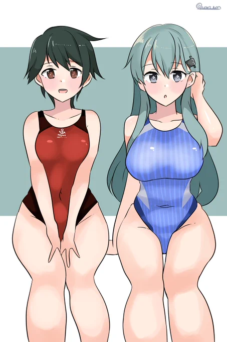 水着最上&鈴谷 