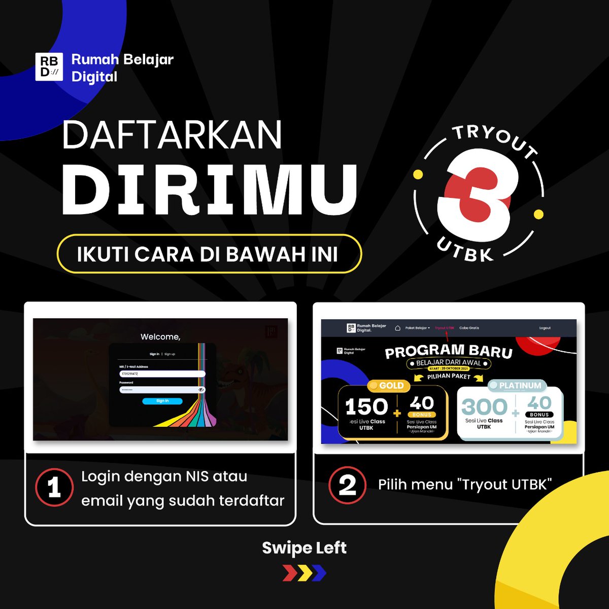rbdigital_id's tweet image. TRYOUT 3 PREMIUM UTBK 2022 GRATIS!!!!!!
Caranya easy!
• RT atau Like tweet ini 
• Reply dengan tag 5 temanmu, lalu hastag #tryoutserasautbk #pastikankamusiap
• Follow twitter &amp;amp; subscribe youtube RBDigital
• Upload SS ke bit.ly/3DlqDGL
Buruan daftar sekarang juga 😉